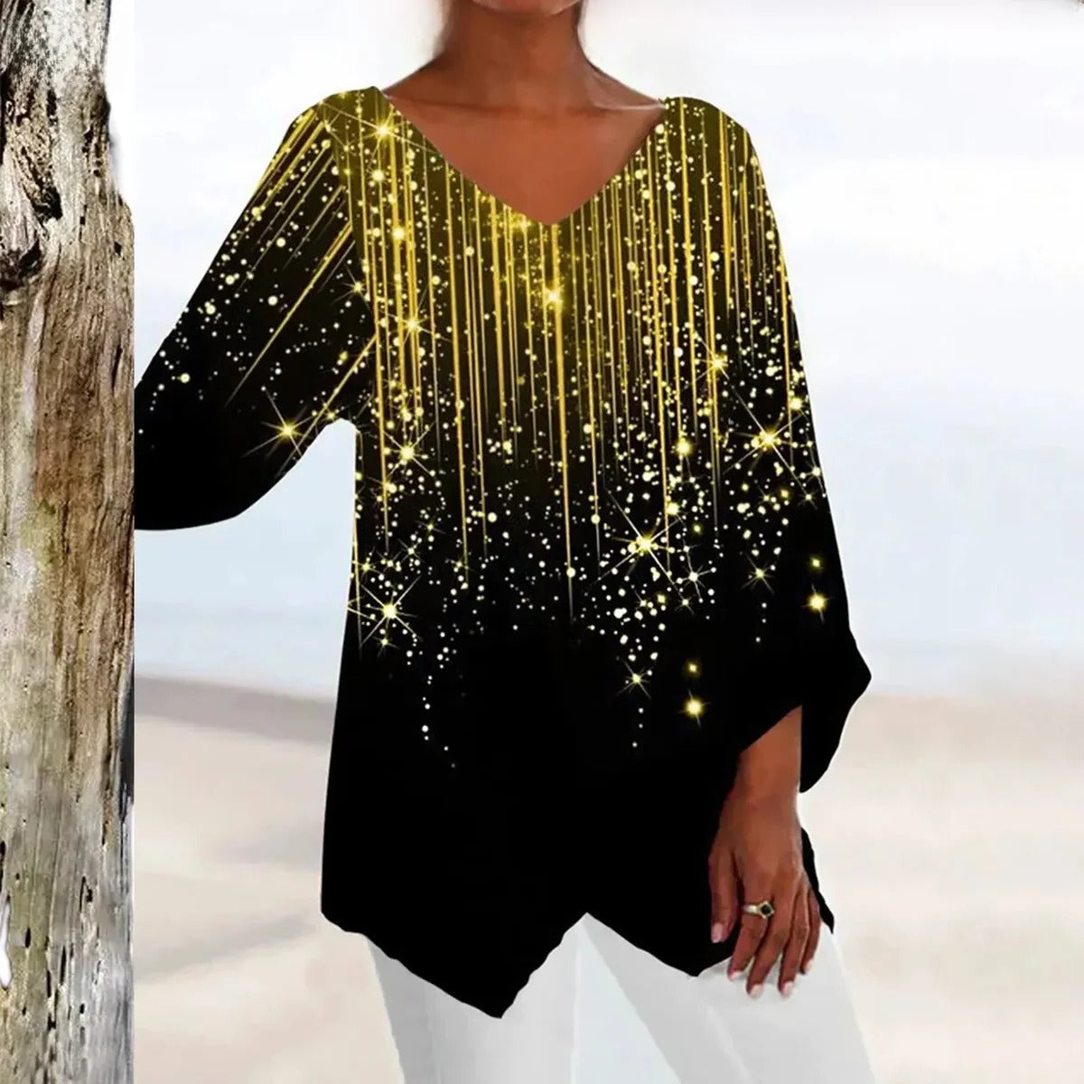 Women's Vintage V-Neck Top