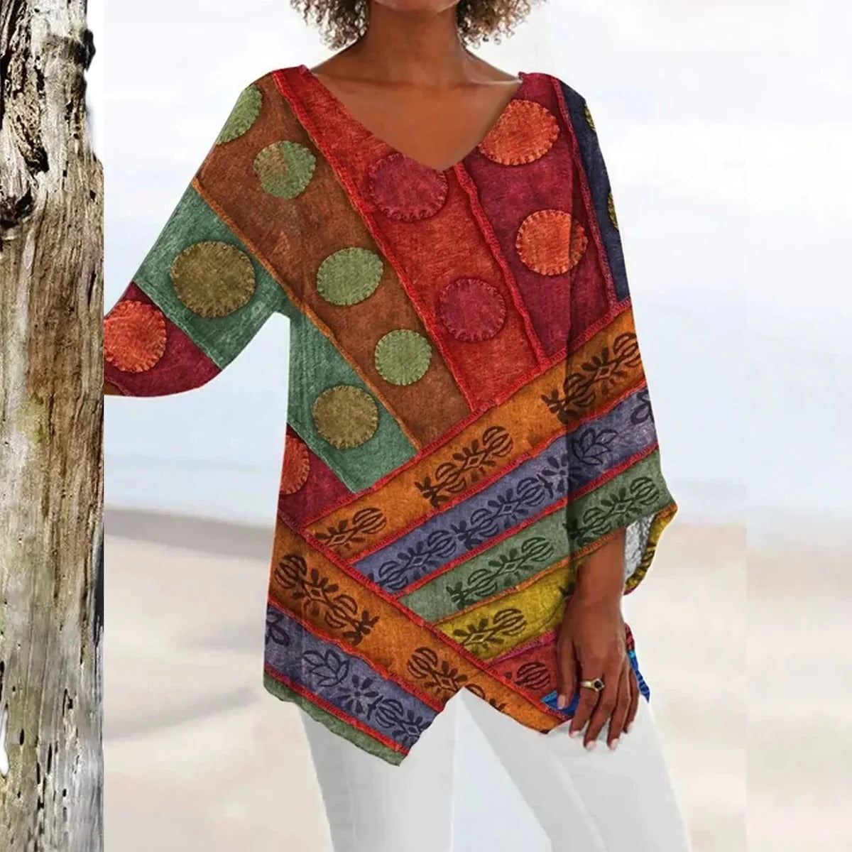 Women's Vintage V-Neck Top