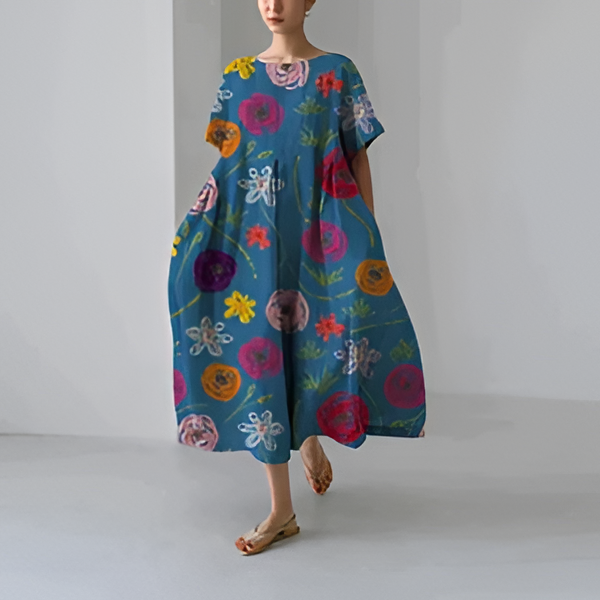 Casual And Elegant Dress With Flora Print