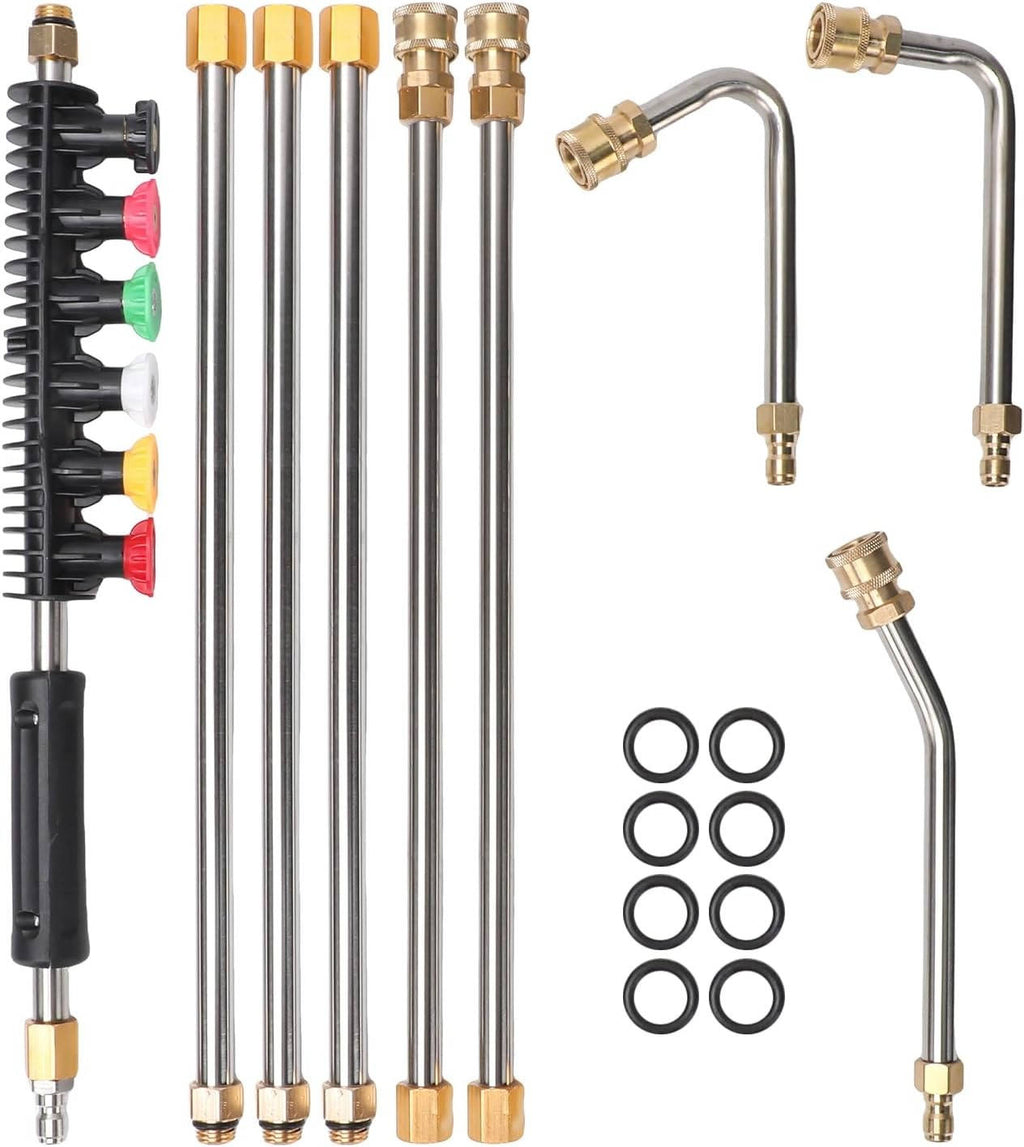 4000 PSI Telescoping High Pressure Power Washer Extension Wands For Gutter & Roof Drainage & Walls Cleaning