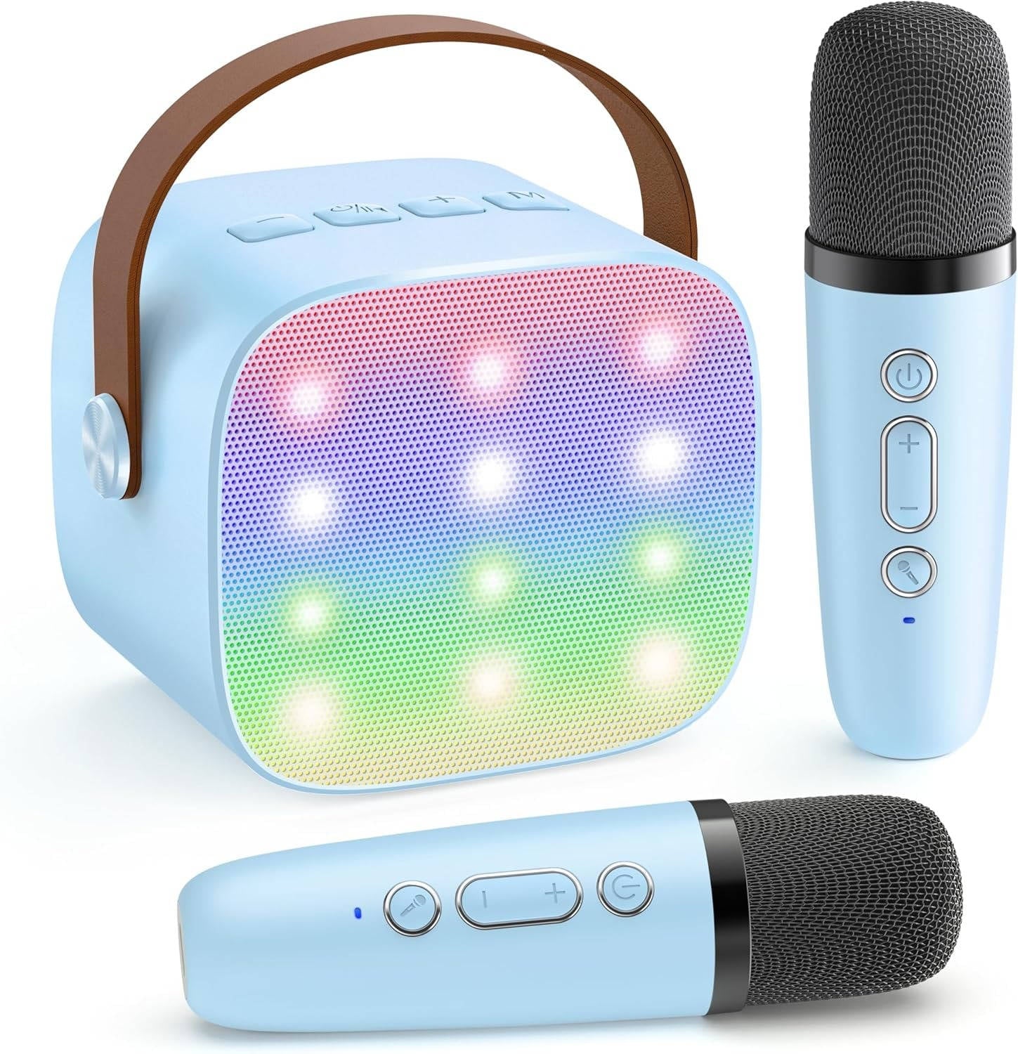 Mini Karaoke Machine With 2 Wireless Microphones