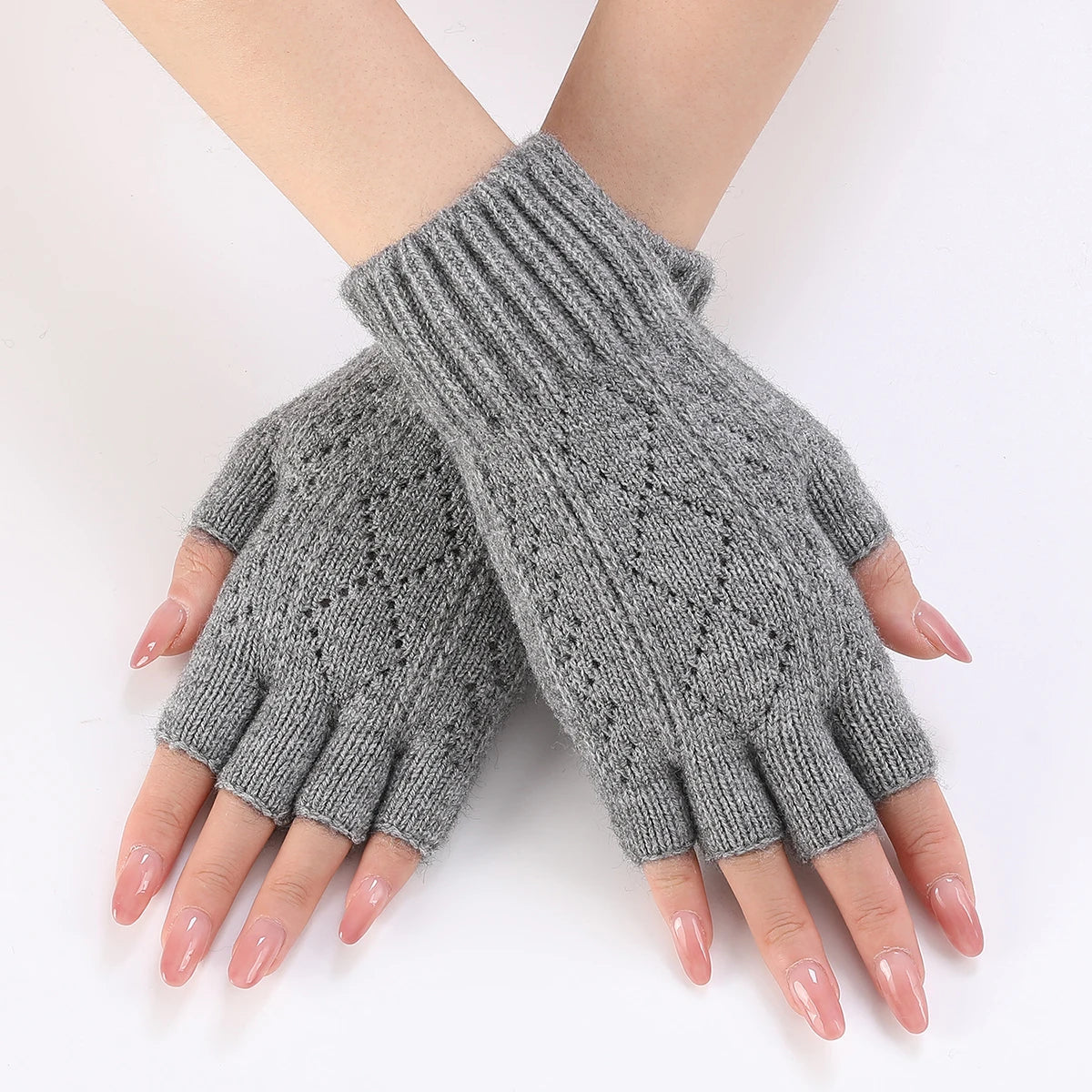Soft Knit Fingerless Gloves For Winter