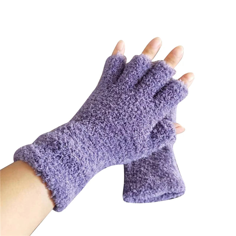 Winter Knit Half-Finger Gloves