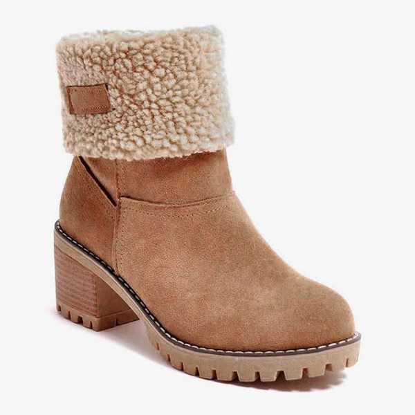 Women's Block Heel Snow Boots