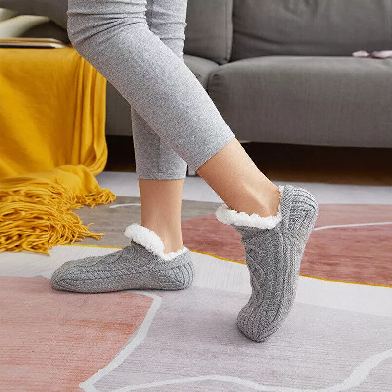 Non Slip Thermal Socks For Women Indoor Warm Fleece Grip...