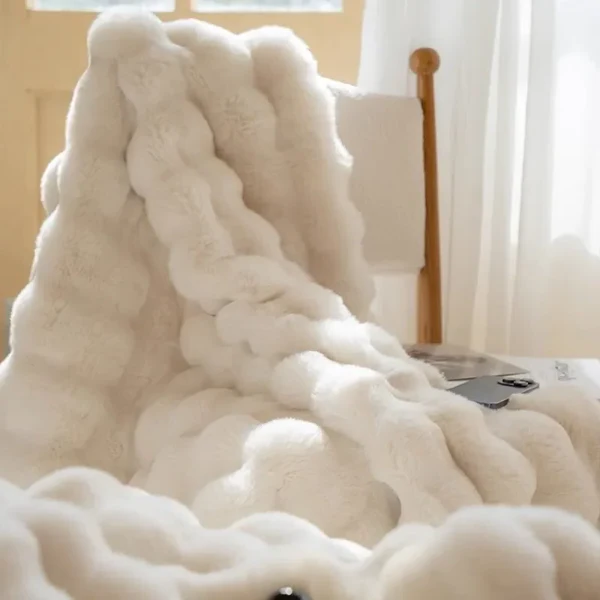 Faux Rabbit Fur Throw Blanket