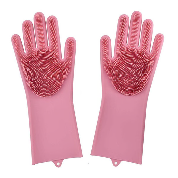 Magic Silicone Dishwashing Gloves - Reusable Cleaning...