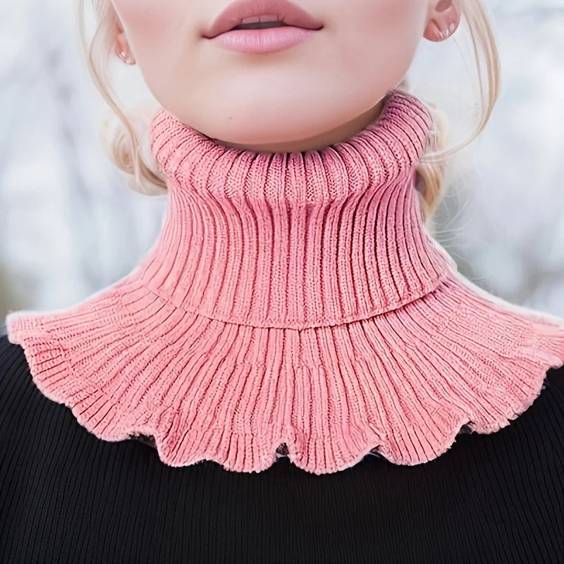 Elegant Knitted Turtleneck Neck Scarf For Women