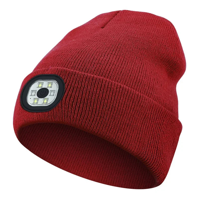 Rechargeable LED Beanie Hat For Winter