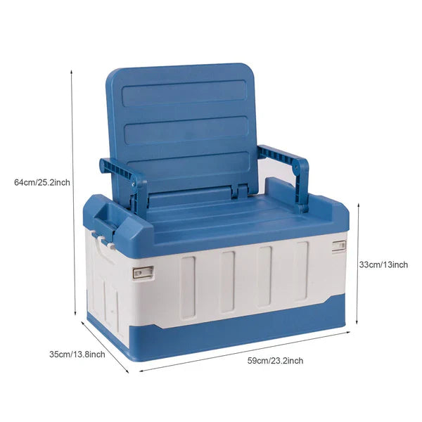 Spacious Indoor / Outdoor Collapsible Trunk Storage Bin Container With Seat