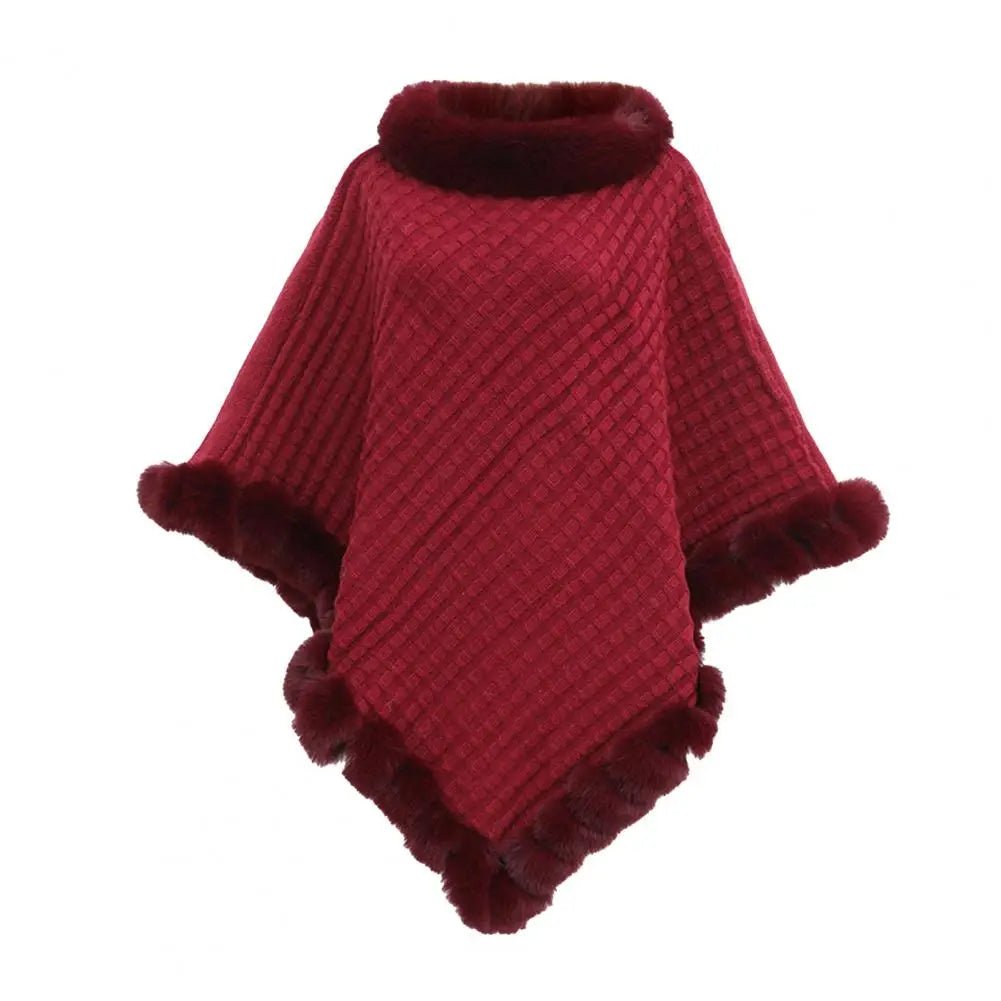 Faux Fur Shawl Cloak For Women
