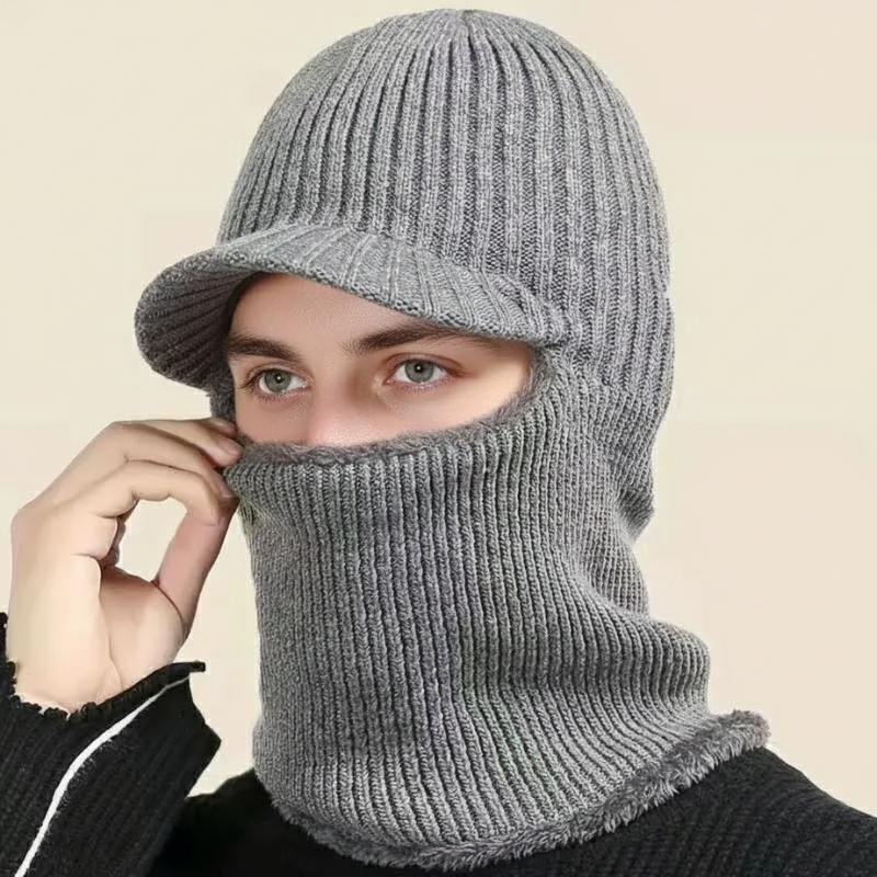 Knit Beanie Balaclava With Visor